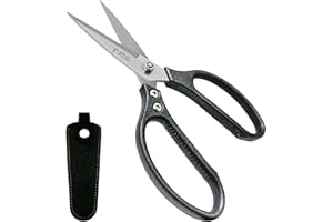 SOXUI 8.5-Inch Heavy Duty Scissors for Fabric, Cardboard, Leather, Ultra Sharp All Purpose Stainless Steel Shears with Protective Cover, Metal Handle Utility Scissors for Home & Office