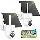 LIWAN 4G LTE Cellular Security Cameras Wireless Outdoor, 2 Pack Off Grid Security Camera No WiFi, Surveillance Camera Solar Powered with SIM Card, 2K Color Night Vision, 360° Live View, PIR Sensor