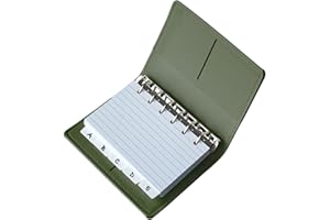 Olivo 3x5 Lined Index Cards with Ring Binder Holder and Dividers, 100 Note Cards, Green