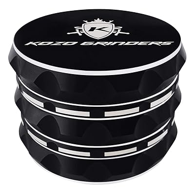 Kozo Grinders [Uppgraderad version] Örtkvarn. Stor 4-del, 2,5 tum svart aluminium (svart)