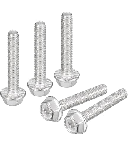 Uxcell M8-1.25x25mm Hex Serrated Flange Bolts, 10.9 Grade Carbon Steel, Black Oxide, 10-Pack