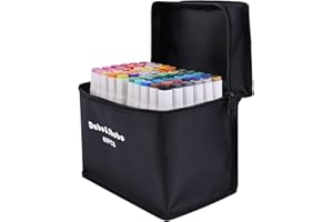 Dabo&Shobo 60 Colors Alcohol Markers, Drawing Markers, Dual Tip Markers, Fine & Chisel Coloring Marker, Chisel Coloring Markers for Adult Coloring And Sketching