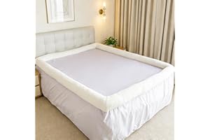 Bordered Bed Sheet Queen Size, Memory Foam with Padded Raised Edges, Breathable with Border for Secure Sleep, Non-Slip, Remov
