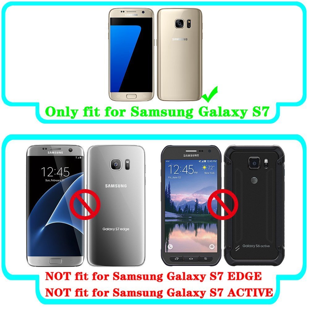 S7 Case, Galaxy S7 Case, MagicSky Slim Corner Protection Shock Absorption Hybrid Dual Layer Armor Defender Protective Case Cover for Samsung Galaxy S7 (Red)