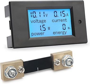 Digital Multimeter Droking Dc Meter 6 5 100v 100a Lcd Display Spannung Strom Leistung Energie Tester 12v 24v 36v 48v 60v 72v Voltmeter Amperemeter Volt Amp Meter Watt Detektor Mit 100a Strom Shunt Amazon De