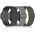 Farluya 3 Pack 22mm Nylon Bands Compatible with AGPTEK LW11/Fossil Men's Gen 6 44mm Watch,Stretchy Adjustable Breathable Fabric Strap for Sanorum/Banlvs G56,FITVII HM57/H56 for Women Men