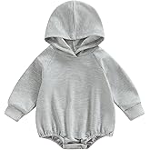 Thorn Tree Newborn Baby Boys Hooded Sweatshirt Long Sleeve Solid Romper Infant Baby Fall Winter Spring Outfits
