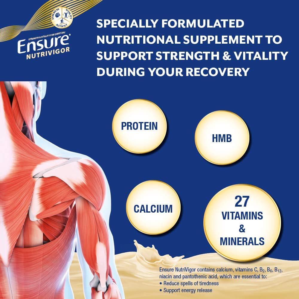 Ensure NutriVigor Nutritional Shake, Vanilla Flavour, 400g, Food Supplement with Protein, HMB & 27 Vitamins & Minerals - Image 4
