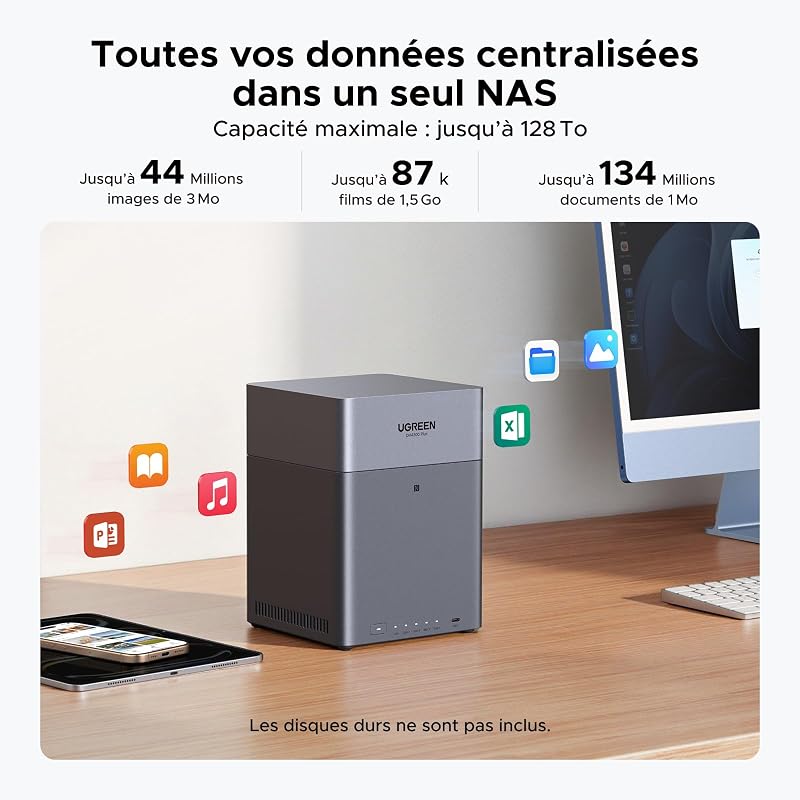 NASync DH4300 Plus NAS de Bureau 4 Baies, Centre de Surveillance