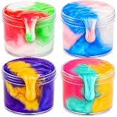 4 Pack Galaxy Slime Kit,Party Favors for Kids, Non Sticky,Wet,Stress &amp; Anxiety Relief,Slime Bulk for Boys Girl,Cute Stuffers,Super Soft Sludge Toy