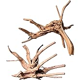 majoywoo Natural Large Driftwood for Aquarium Decor Reptile Decor, Assorted Spider Wood Branch 11-14" 2 Pcs, Fish Tank Decora