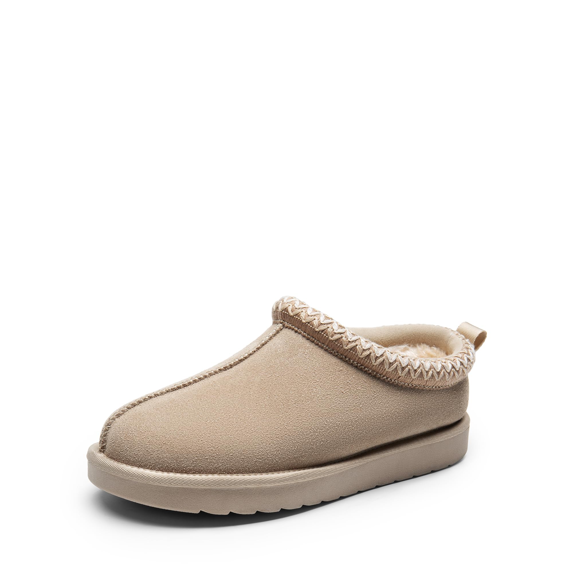 Photo 1 of DREAM PAIRS Women's Fuzzy Cozy Slippers Genuine Suede Indoor Outdoor Fluffy Home Comfy Winter Slip On Cute Warm Memory Foam Furry Shoes FuzzyEasy,Size 9,Sand,SDSL2412W