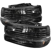 Xtune HD-JH-CSIL99-SET-AM-BK Chevy Silverado Headlight