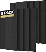 TONOR 8 Pack Large Acoustic Panels 47.2 x 23.6 x 0.35 in Self-Adhesive Black