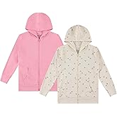 Pink Angel Little & Big Girls Zip Up Hoodie, Kids Full Zipper Hooded Fashion Sweatshirt