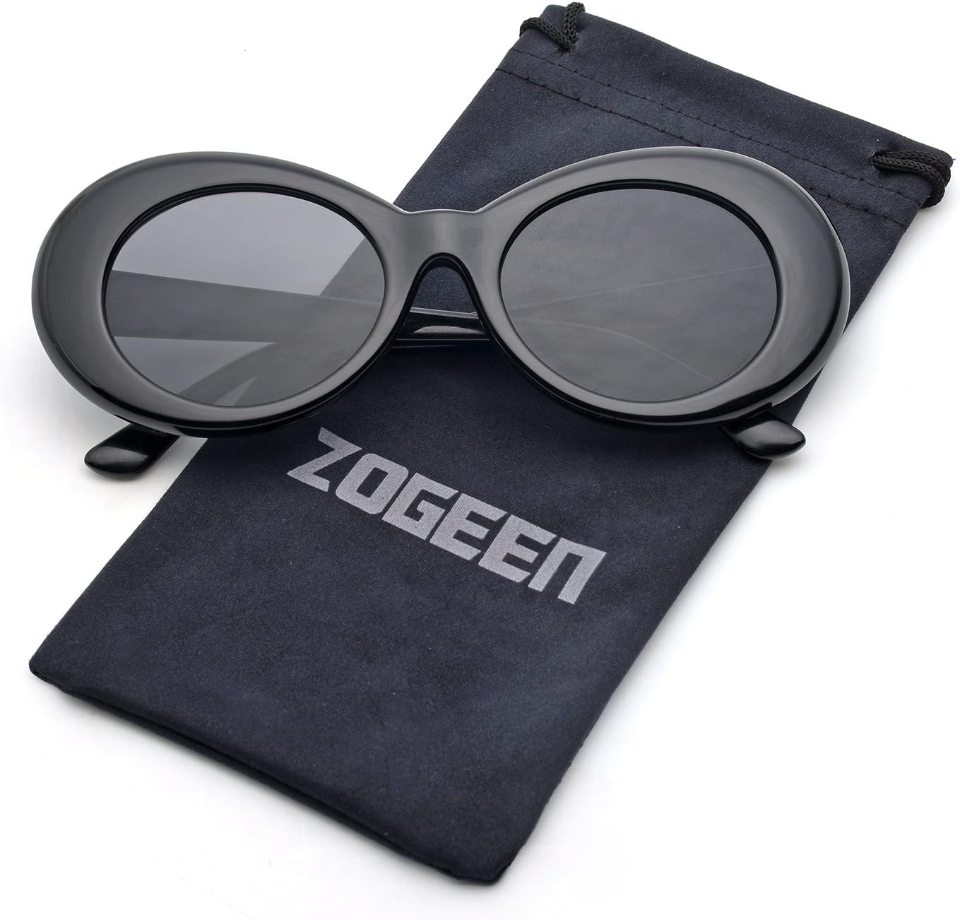 ZOGEEN Bold Retro Oval Lens Mod Style Thick Frame Sunglasses Clout Goggles 1212