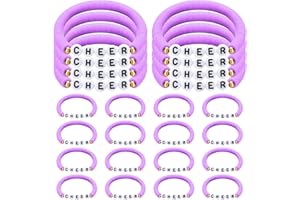 Landical 24 Pcs Cheerleader Gifts Stackable Clay Bead Cheer Bracelets Y2k Heishi Surfer Friendship Bracelets for Girls
