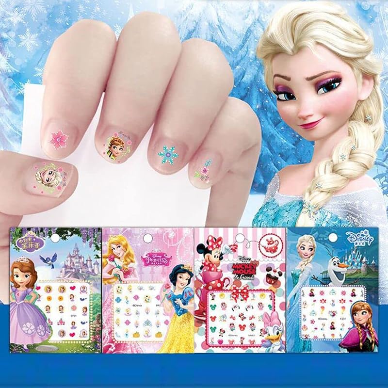 Yangsiw Fans Nail Art Stickers 7 Sheets 500 Designs Unicorn Princess Halloween