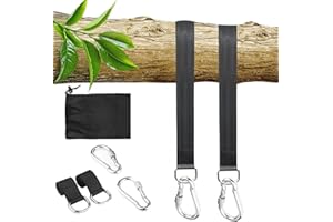 Tree Swing Straps & Hammock Hanging Kit, 1.97ft Heavy-Duty Waterproof Strap Extension with Locking Carabiners & D-Rings – Tre
