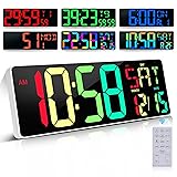 Large Digital Wall Clock Large Display 17.2" Large