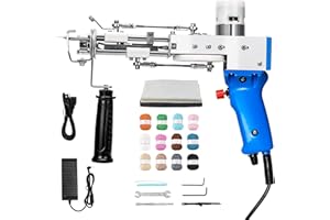 ZOWWFAST Tufting Gun Kit, 2 in 1 Cut Pile/Loop Pile Carpet Tufting Kit, Tufting Gun + Tufting Fabric 39 * 78 inches + Non-Slip Fabric 39 * 70 inches + 12 Wool Balls Beginner's Carpet Maker Starter Kit