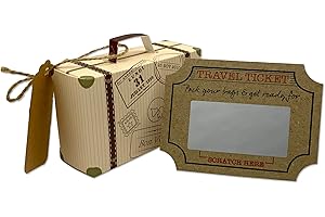 THE UK FACTORY DIY Surprise Mini Suitcase & Mini Travel Ticket Scratch & Reveal Card Gift bundle (DIY). Perfect for Valentines, vacations, birthday, family trips away!