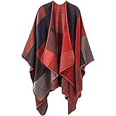 MissShorthair Women's Printed Shawl Wrap Fashionable Open Front Poncho Cape, Gift for Women