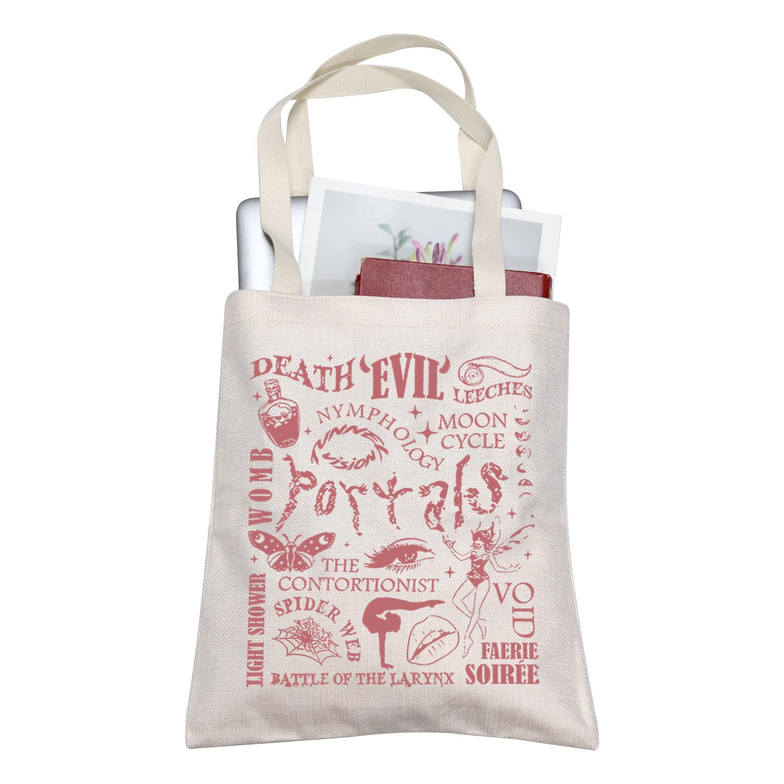 AKTAP Singer Album Inspired Tote Bag Singer Merch Music Love Fans Gifts American Singer Shoulder Bag M-Music Tour 2024 Gift (TB, Death Album Tote-PY2)