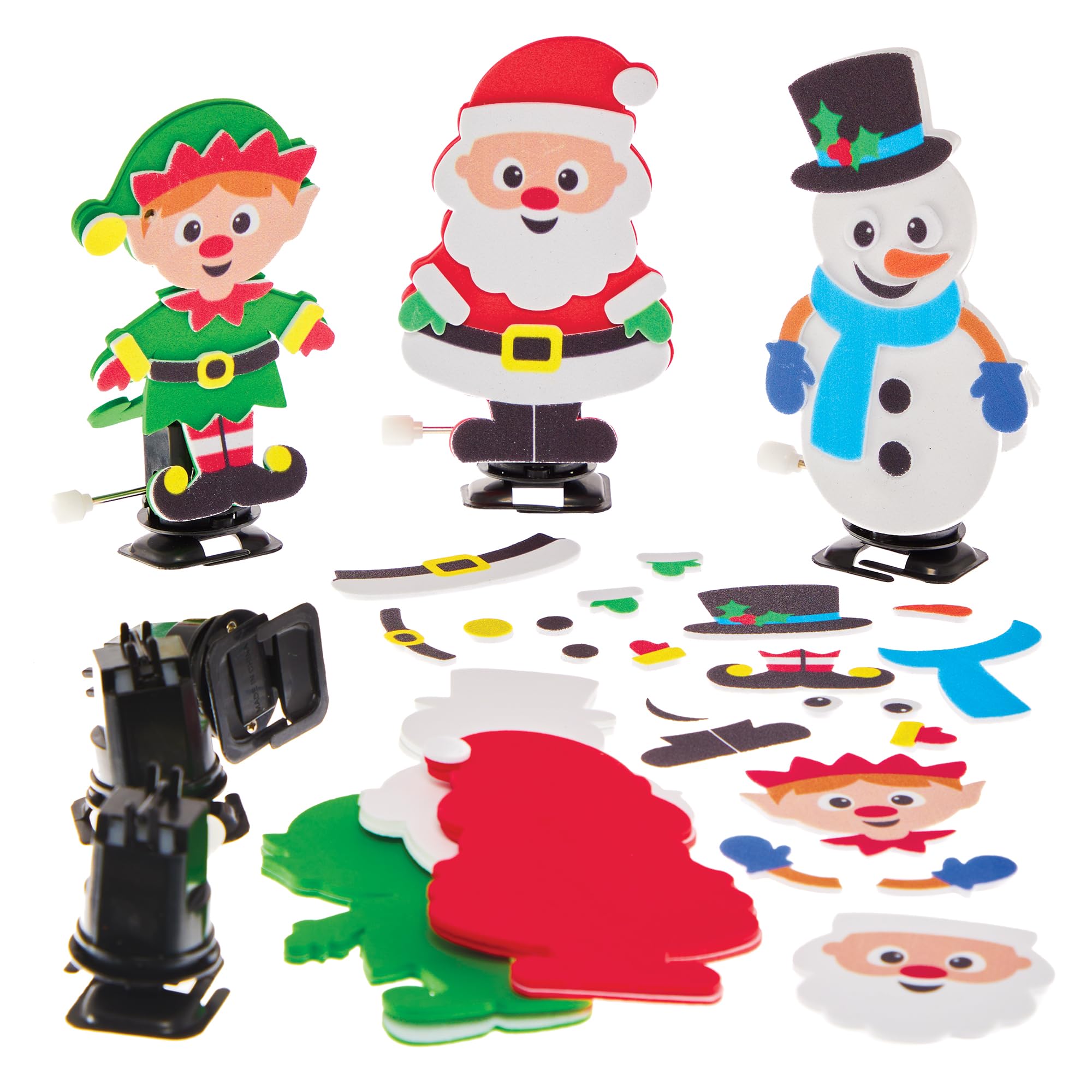 Baker Ross FX658 Christmas Wind Up Kits - Pack of 3, Christmas Party Bag Fillers for Kids
