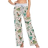 Fisyme Pajama Pants for Women Pjs Bottoms Drawstring Wide Leg Jogger Lounge Yoga Sweat Pants