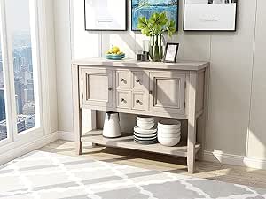 Armario de almacenamiento para mesa de consola con cuatro cajones de