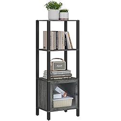 TUTOTAK 4 Tier Bookcase and Bookshelf, Narrow Book