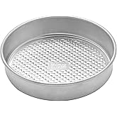 Chicago Metallic Uncoated Textured Aluminum Round Cake Baking Pan, 9-Inch, Silver