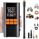Cordless Portable Air Pump, 150PSI Fast Tire Inflator with Pressure Gauge, Compact Air Compressor for Car, Bike, Motorcycle, and Balls Valentines Day Gifts(Minimalist)