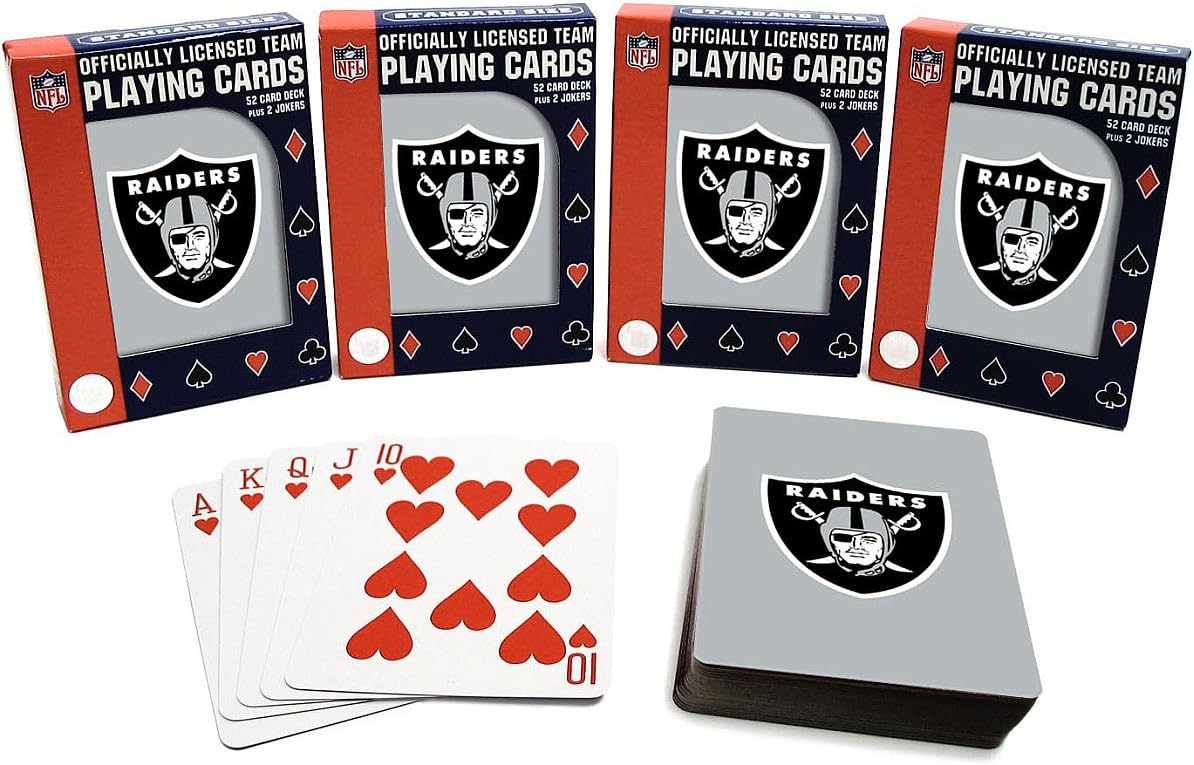 Pro Specialties Oakland Raiders Playing Cards 4 Pack Oakland Raiders One Size