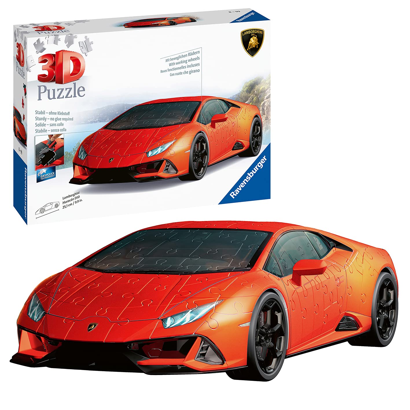 Ravensburger Lamborghini Huracan 3D Jigsaw Puzzle for Adults and Kids Age 8 Years Up - 108 Pieces - No Glue Required