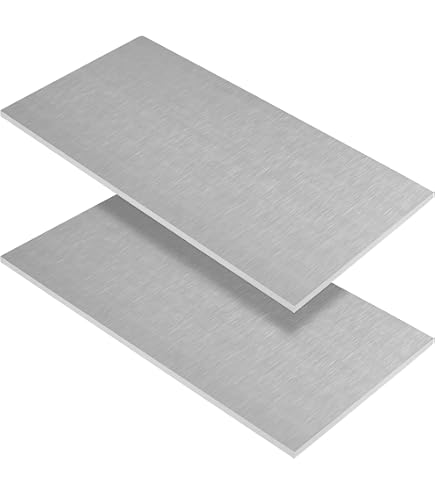 PATIKIL Plaque Aluminium 6061 T651 4 X 1.97 X 0.4 Pouces – Lot De 3, Feuille Métal Brossée Avec Film Protecteur, Pour Usinage & DIY