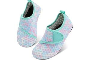 Scurtain Kids Toddler Water Shoes Barefoot Quick-Dry Aqua Socks for Boys Girls Baby with Non-Slip Rubber Sole