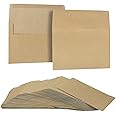 Juvale A7 Envelopes for Invitations - 100-Count Invitation Envelopes Bulk, Kraft Paper Envelopes for 5 x 7 inch Photos Wedding, Baby Shower, Party Invitations, Square Flap, Brown, 5.25 x 7.25 inches