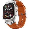 Suitisbest Sport Band for Apple Watch Ultra 2/Ultra Bands 49mm 46mm 45mm 44mm 42mm(Series 3), Wide Rugged 316L Stainless Steel Connector Durable Silicone Band for iWatch Ultra 10 9 8 7 6 5 4 3 SE
