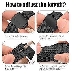 Winfox Stainless Steel Mesh Watch Band for Men