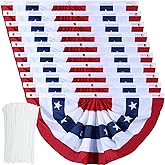 American Flag Bunting Patriotic Pleated Fan Flag USA Flags with Brass Grommets and Zip Ties for 4th of July Memorial Day Decoration Outdoor (10, 1.5x3 Feet)