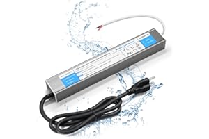 VOEWT LED Driver 200 Watts Waterproof IP67 Power Supply 85V-265V AC to 12V DC Converter,Quiet and Small LED Transformer Low Voltage Output with 3-Prong Plug 3 Feet Cable for LED Light Strip, Outdoor