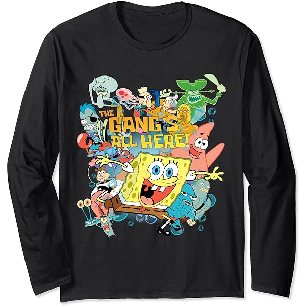 Amazon.com: Spongebob Squarepants Logo Long Sleeve T-Shirt