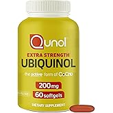 Qunol 200mg Ubiquinol, Powerful Antioxidant for Heart and Vascular Health, Essential for energy production, Natural Supplement Active Form of CoQ10, 60 Count