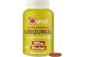Qunol 200mg Ubiquinol, Powerful Antioxidant for Heart and Vascular Health, Essential for energy production, Natural Supplement Active Form of CoQ10, 60 Count
