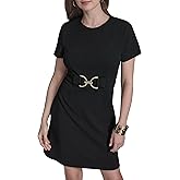 Halston Womens Short Sleeve Scuba Sheath Dress