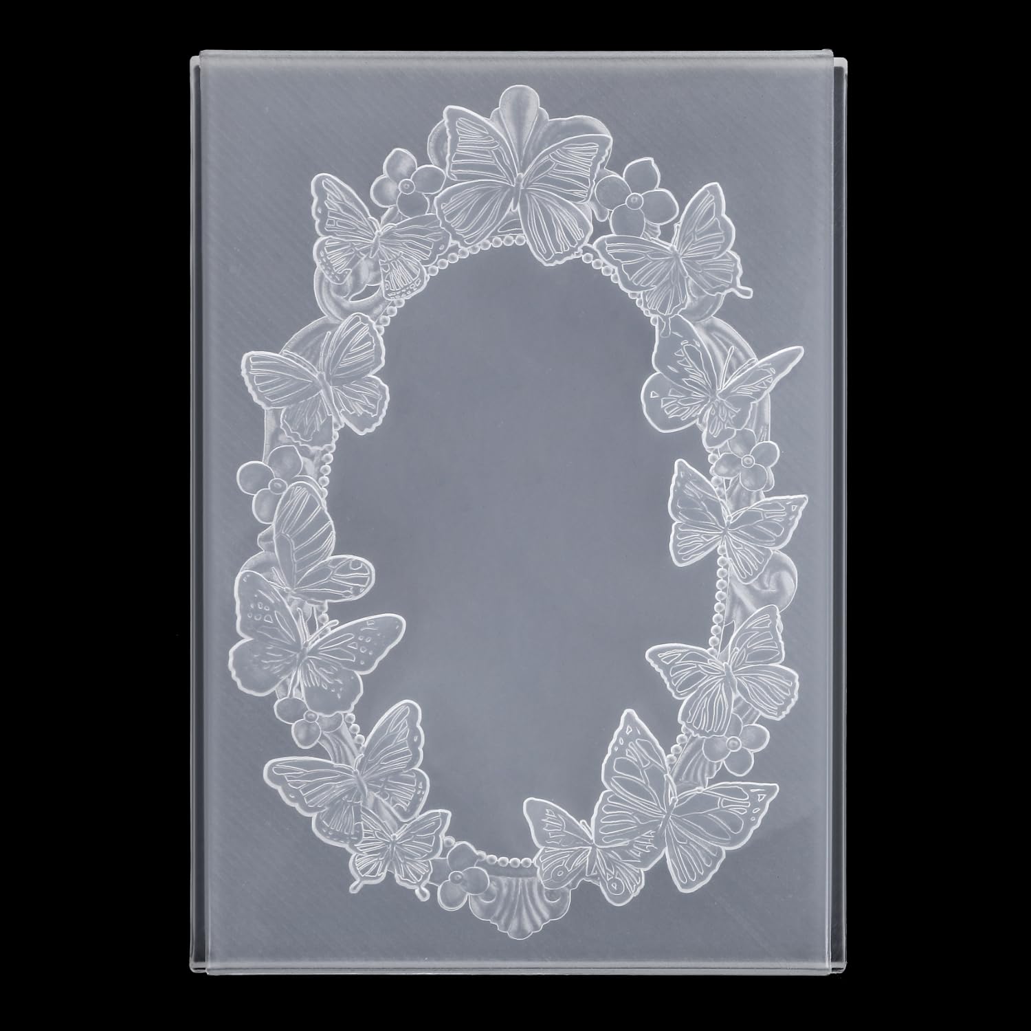 3D Embossing Folder, 5x7in Flower Butterfly Background Plastic Embossing Folders for Card Making Embossed Template Plates for DIY Craft Tools Scrapbooking Paper Album Supplies