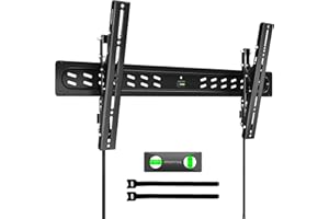 monTEK Ultra Slim Tilting TV Wall Mount Bracket for 43–95" Flat & Curved TVs, 1.2" Low Profile, Anti-Glare Tilt, Holds 150 lb