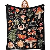 Mushroom Blanket Gothic Gifts for Women Men - Gothic 50"X60" Soft Throw Blanket - Mushrooms Derco Present for Woman Man Boys Girls Mushrooms Decorations Gifts